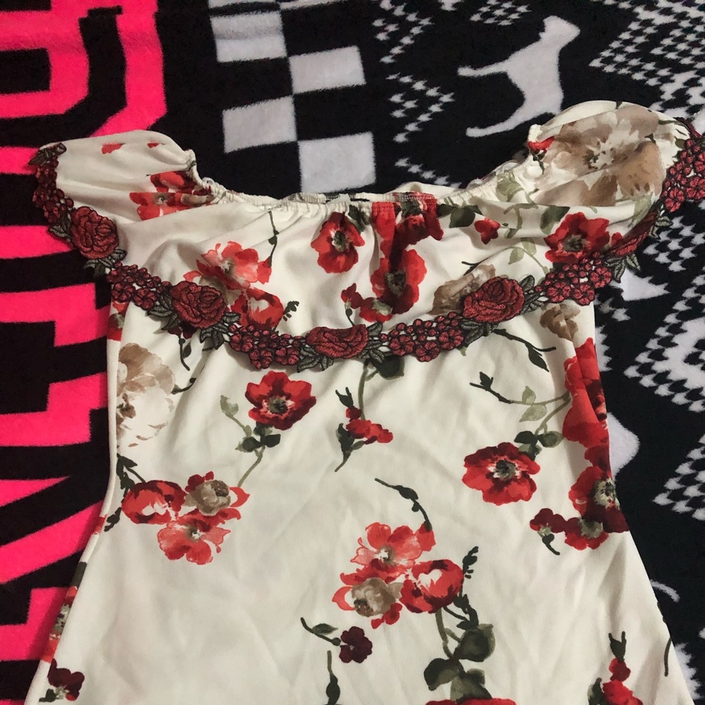 Off the shoulder flowery top